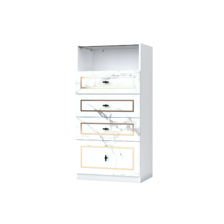 ตู้ลิ้นชัก 4 ลิ้นชัก WISDOM DESIGN FURNITURE GDW-601 60 ซม. สีขาว/ซอฟท์มาร์เบิ้ล_1